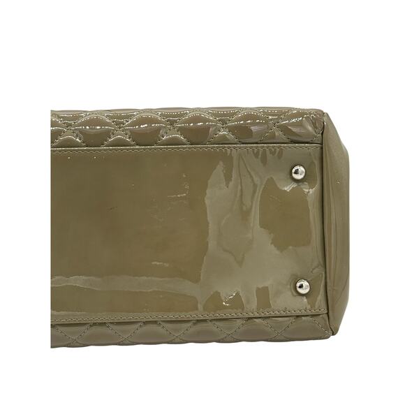 Chanel Olive Green Quilted‎ Patent Leather Large Just Mademoiselle Bowling Bag - Picture 11 of 16